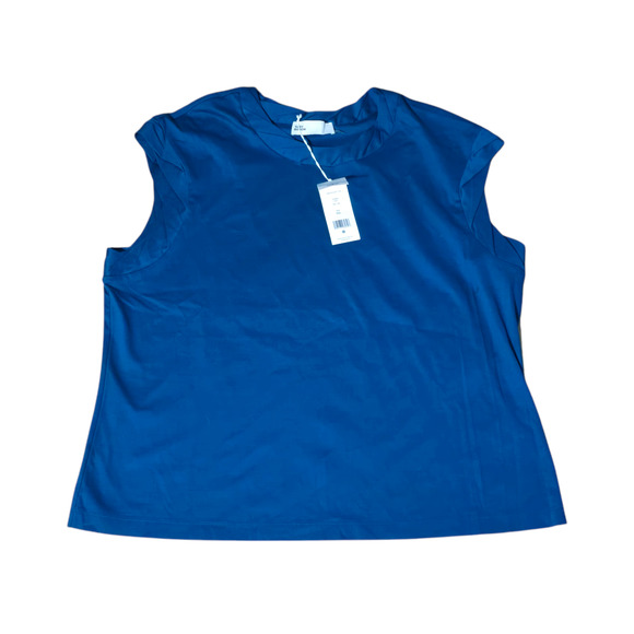 NWT, Tory Burch Twisted Knit Sleeveless Top Teal, Size XXL - Picture 1 of 6